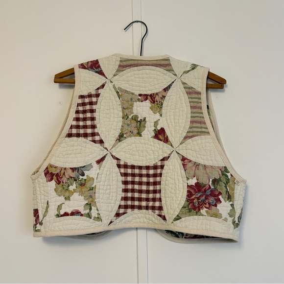 Handmade Floral Patchwork Quilted Vest M - Picture 9 of 10